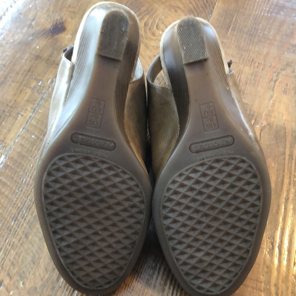 Aerosoles Heelrest "Up Close" Peep Toe Slingback Wedge Sandals 8.5 - Picture 5 of 8